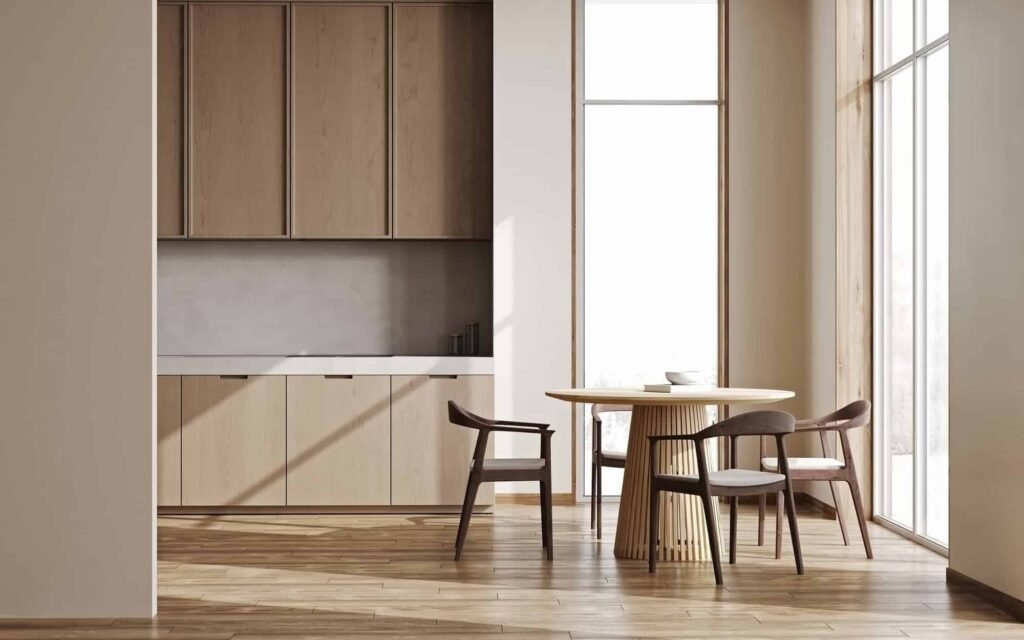 bucătărie modernă de lumină interior cu zonă de luat masa lângă fereastră concept de lemn 3d randare Cadouri corporative & Cadouri de marcă, Cadouri de afaceri & Produse promoționale personalizate | Cadouri executive, Cadouri pentru târguri & LUGVO