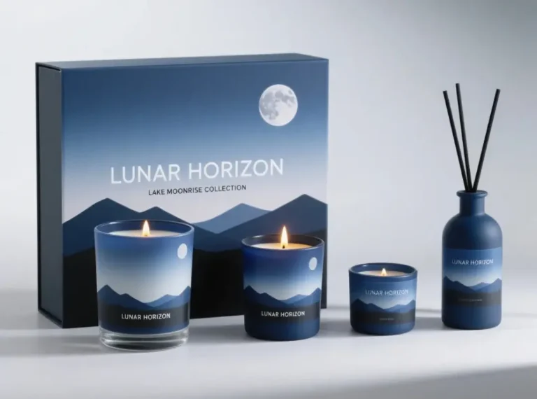 Custom employee appreciation gift box with candle and aromatherapy on a desk — perfect employee appreciation gift ideas