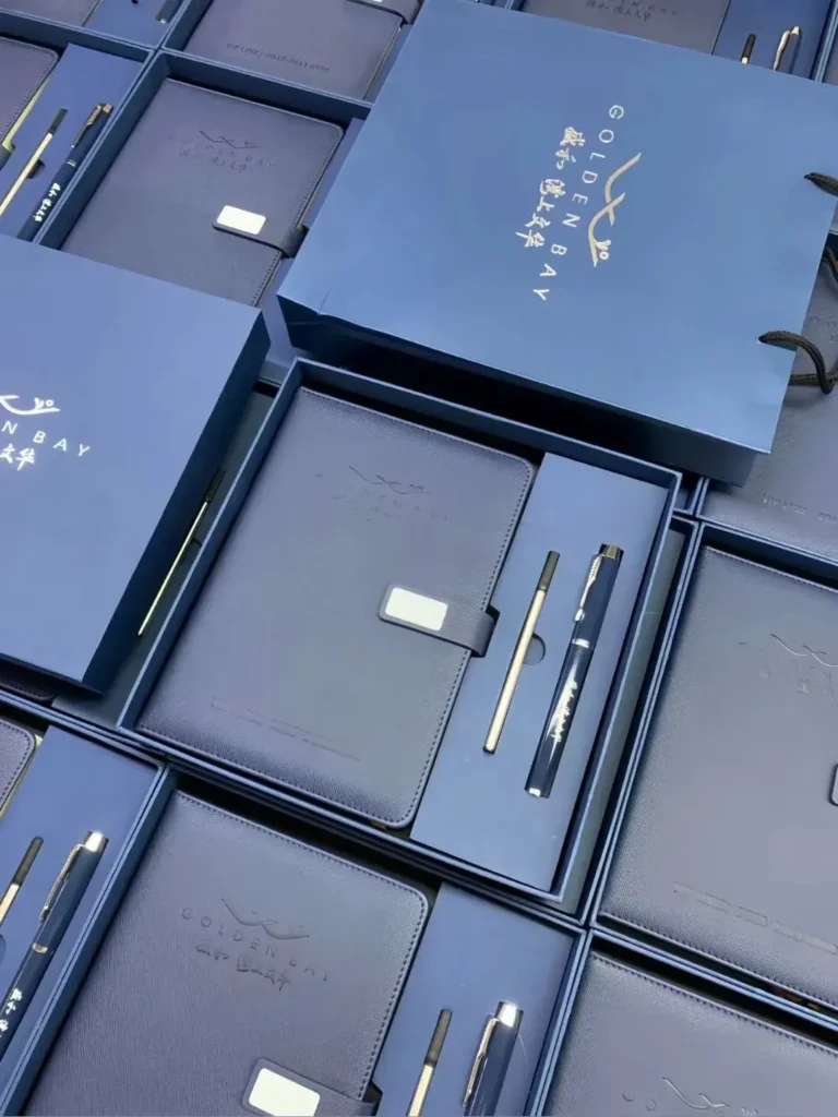 Leather notebook with embossed logo – promotional gifts and custom promotional items