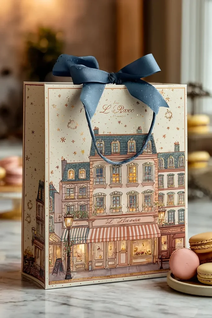 Custom designed gift bag for promotional gifts and custom promotional items