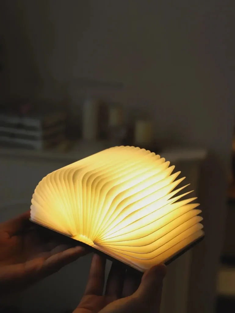 Light up black gold flip book lamp, glowing book lamp with mysterious high-end gift box, business gift for boss