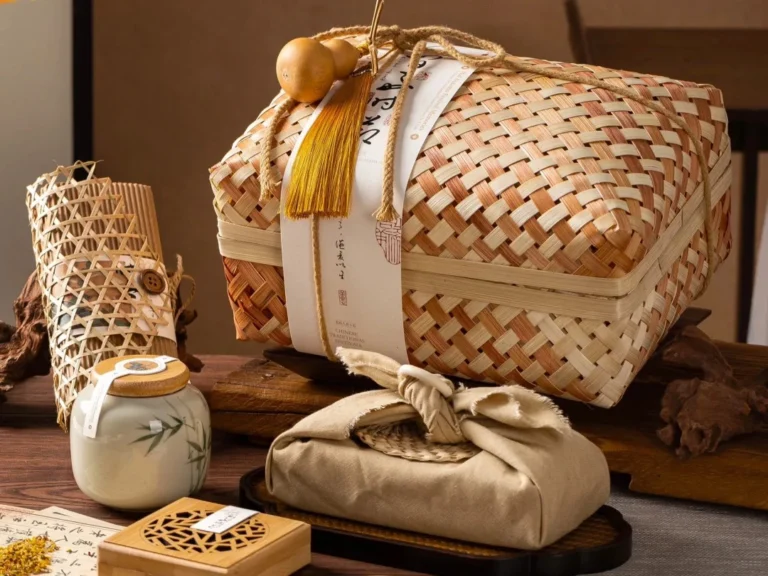 Home 5 A modern wellness basket corporate gift featuring premium tea-making supplies and relaxing treats.