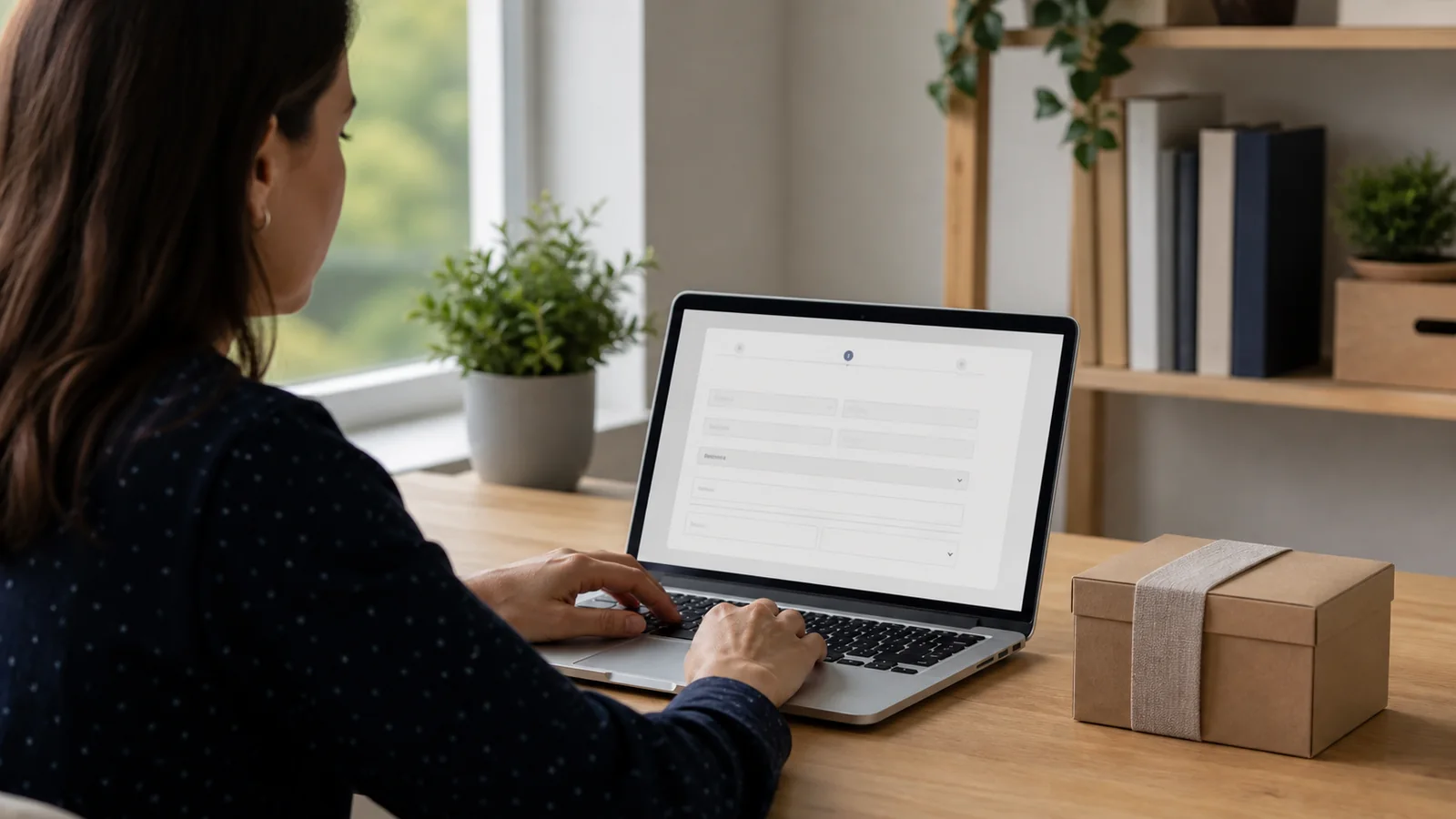Secure employee address collection form Employee entering delivery details into a secure country-aware address form