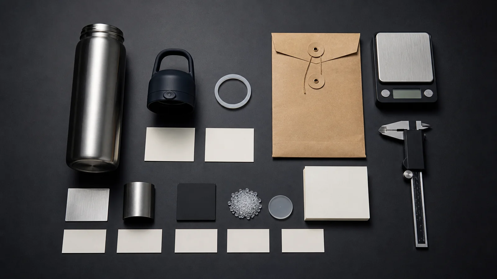 Bottle components material evidence and neutral field markers forming a customs product record